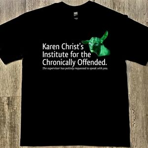 Black Graphic Tee with Green Cat